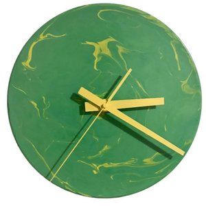Painted Vinyl Record Clock- "Mellow Yellow"